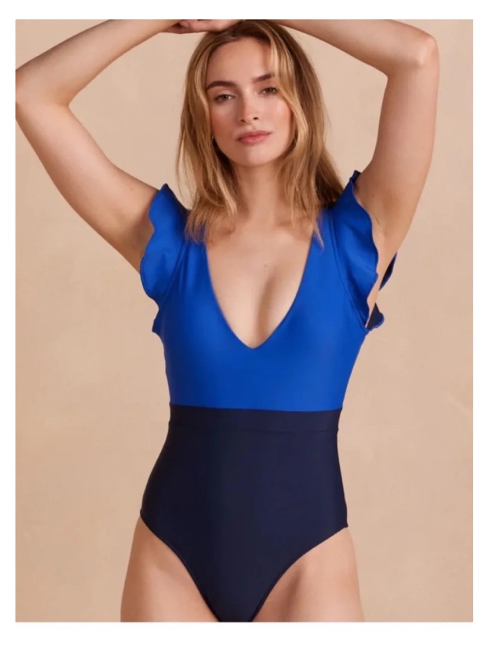 summersalt Navy and Royal Blue Colorblock One-Piece